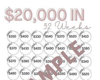 20000 Savings Challenge Printable | 20K Savings Challenge | Savings Tracker