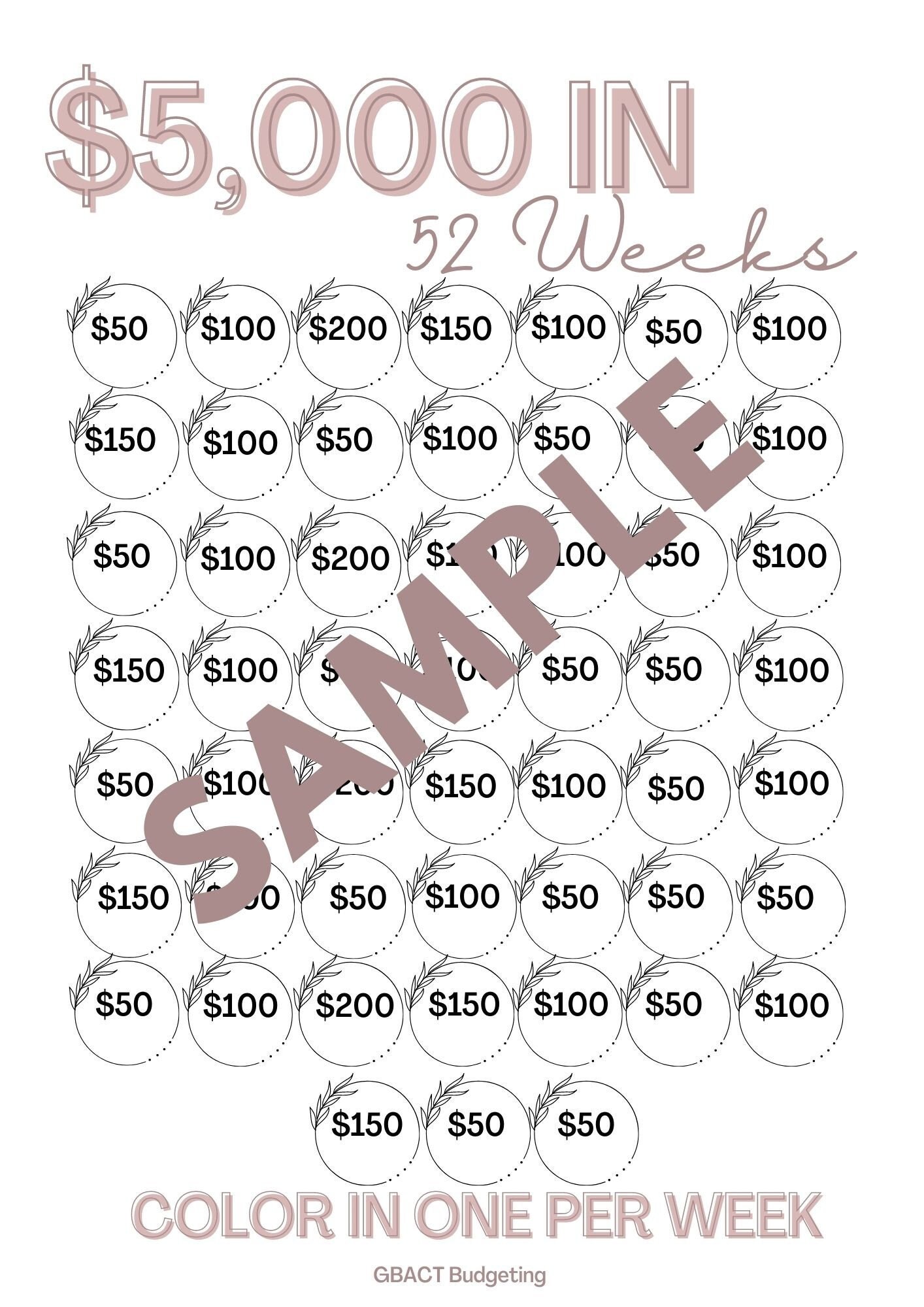 5000 Savings Challenge Printable | 5K Savings Challenge | Savings ...