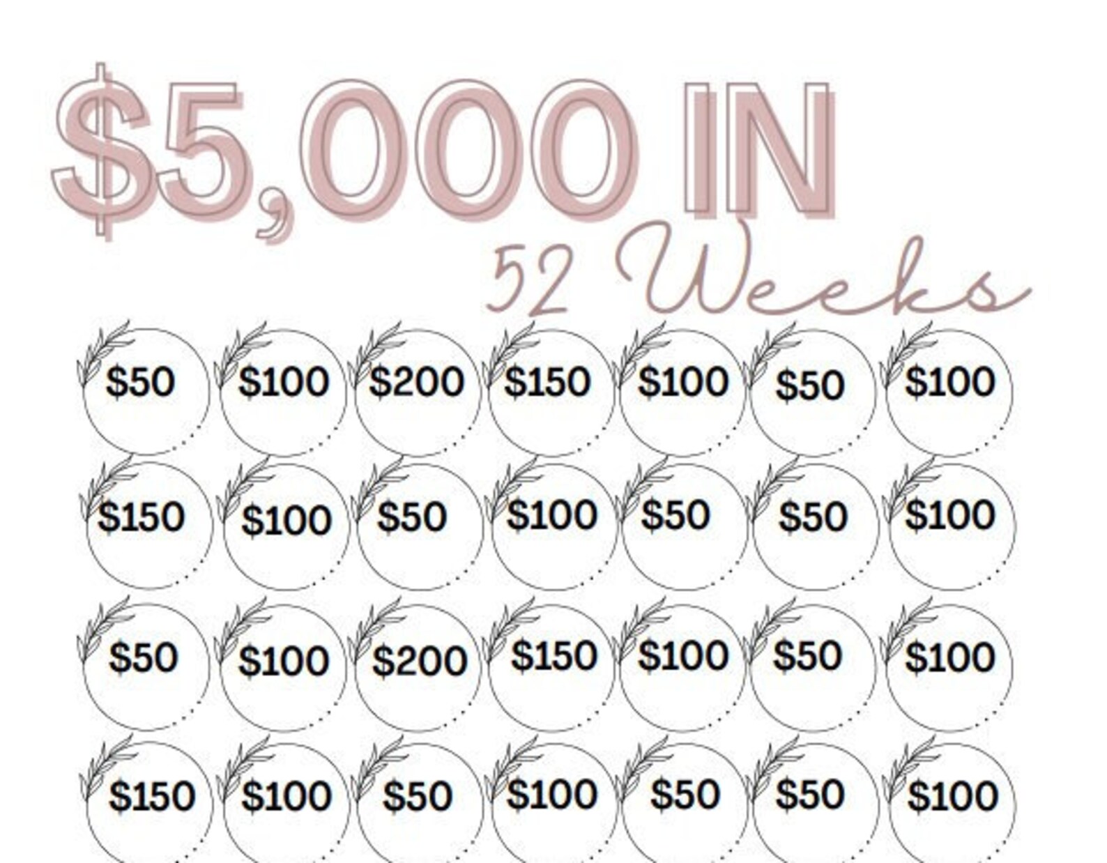 5000 Savings Challenge Printable | 5K Savings Challenge | Savings ...