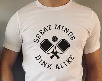 Camisa de Pickleball, camiseta divertida de Pickleball para hombres, regalos de jugador de Pickleball, Great Minds Dink Alike, camisas de Pickleball para hombres