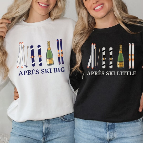 Sweat-shirt après-ski Big Little, Big Little Reveal, Big Little Gift, Big Little Sweater Sorority, Années 80 en tremble, Big Little Basket