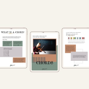 Chord Maps Workbook | First Position | Color Coded Digital Download | 50 Pages | 8 Major Chords | Music Education | String Instruments