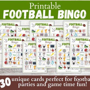 Football Bingo / Football Bingo Board / Football Bingo For Kids / Super Bowl Game / Football Activity / Football Game / Football Bingo Cards