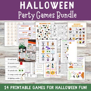 Pacote de jogos de festa de Halloween, jogos de sala de aula de Halloween, bingo de Halloween, charadas de Halloween, jogos de Halloween para adultos, Halloween infantil