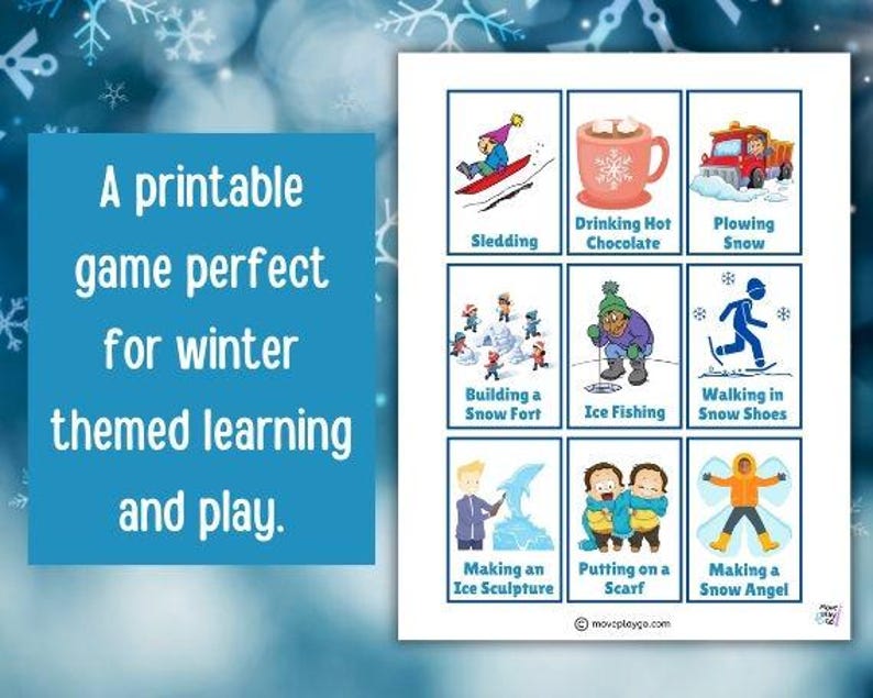 Winter Charades | Game Night for Kids | Winter Preschool Curriculum ...