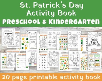 Livro de atividades do Dia de São Patrício / Livro de atividades para pré-escola / Jogos do Dia de São Patrício / Dia de São Patrício para crianças pequenas / Dia de São Patrício para impressão