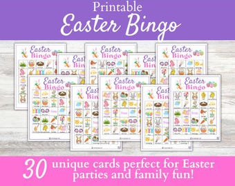Paasbingo / Familiespelletjes Pasen / Paasactiviteiten / Afdrukbaar paasbingospel / Ideeën voor spelletjesavond / Paasthema / Klasspel