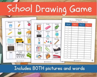 Cartões de jogo de desenho escolar | Bem-vindo de volta às aulas | Sugestões de desenho para jogos em sala de aula | Jogos de volta às aulas | Quebra-gelo em sala de aula