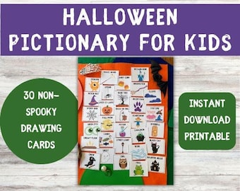 Halloween Pictionary For Kids, Family Halloween, Halloween Printables, Classroom Halloween, Family Game Night, Halloween Games, Non-Spooky