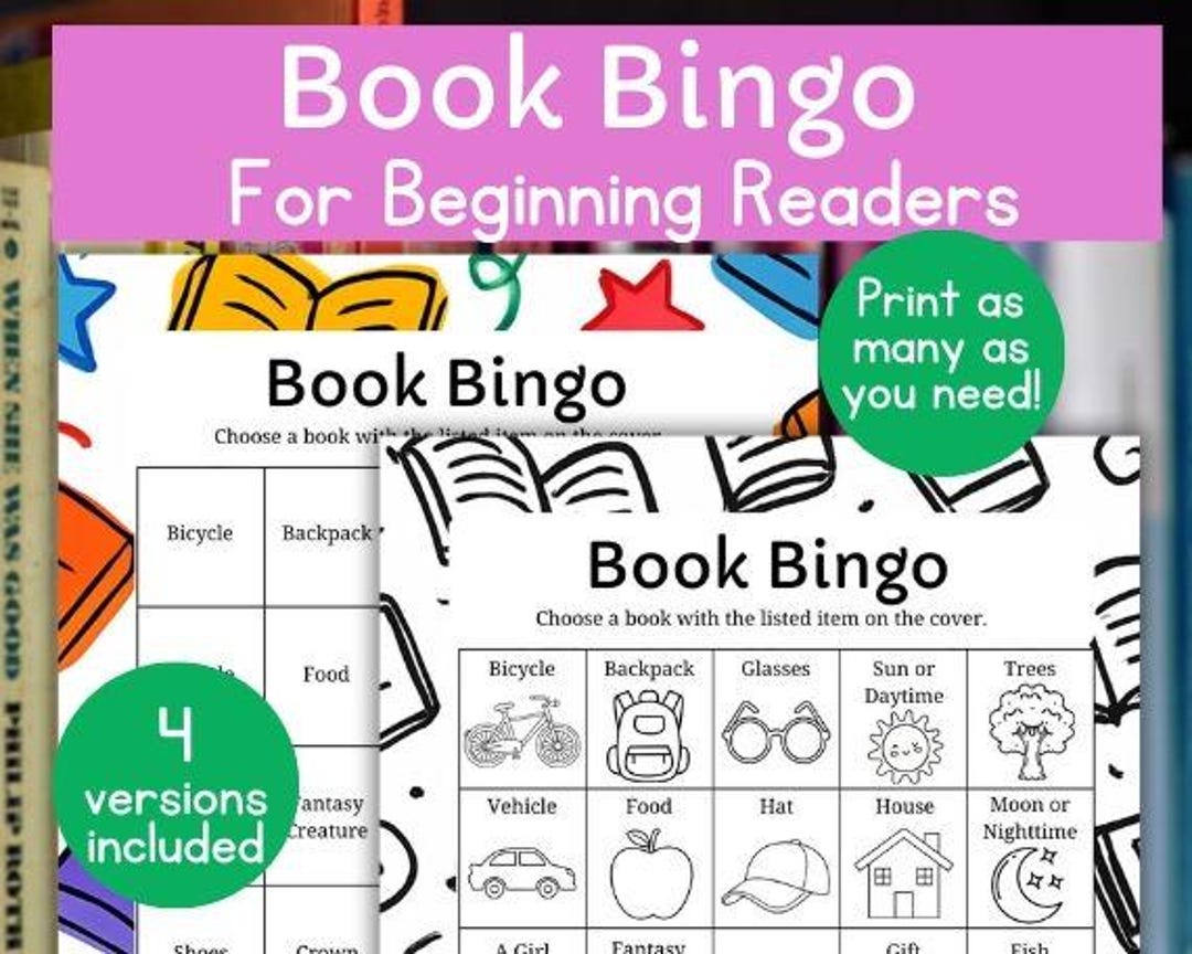 Book Bingo for Beginning Readers | Coloring Page Reading Tracker ...