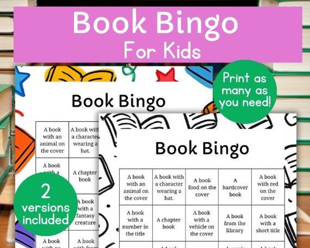 Book Bingo for Kids | Coloring Page Reading Tracker | Reading Log ...
