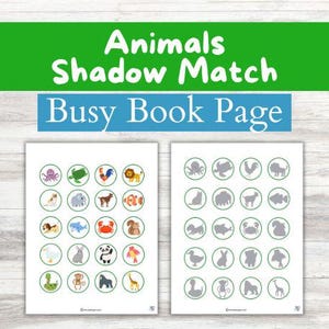 Animal Matching Busy Book / Shape Matching / Quiet Book / Busy Binder For Kids / Preschool Curriculum / Busy Books / Toddler Busy Book