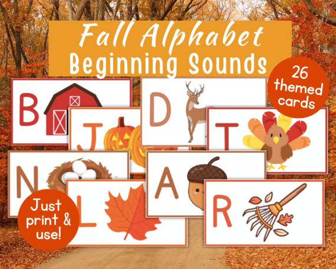 Fall Alphabet Beginning Sounds | Autumn Alphabet | Fall Lunch Box Notes ...