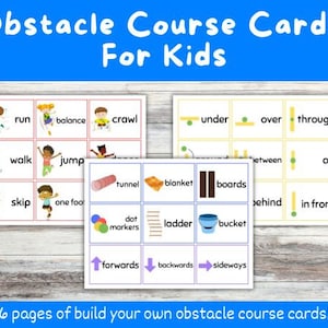 Percurso de obstáculos DIY para crianças, jogos de quintal, jogos de família, jogos de gramado para crianças, jogos de verão para crianças, percurso de obstáculos para impressão