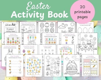 Easter Activity Book / Easter Coloring Pages / Easter Games Printable / Easter Party Games / Easter Classroom Activity / Preschool Easter