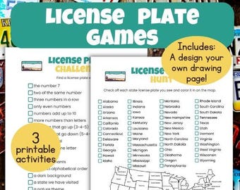 Jogos com Placas de Carro | Caça ao Tesouro em Viagem de Carro | Caderno de Viagem de Verão | Jogos de Viagem | Atividades para Férias em Família | Página para Colorir de Viagem