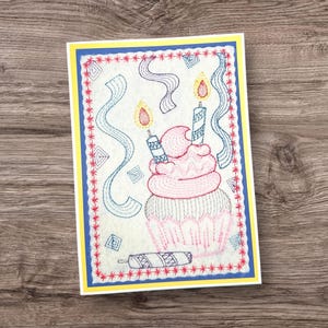 Handmade Embroidered Greeting Card, Perfect for Birthdays, Graduations, Celebrations, Personalized Gift, Handcrafted Special Occasion Gift