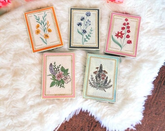 Intricate and Elegant Floral Greeting Cards - Set of 5, Handcrafted and Embroidered, Perfect For Any Occasion, Gift For Her or Friend