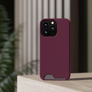 Slim Card Holder iPhone Case | Magenta Hard Shell Wallet Case