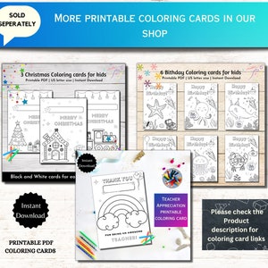 Printable Birthday Coloring Card, Happy Birthday Coloring Card for Kids ...