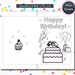 Printable Birthday Coloring Card, Happy Birthday Coloring Card for Kids ...