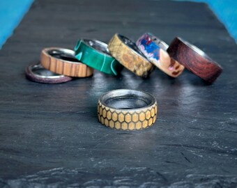 Custom Handmade Wood Ring with Metal Core