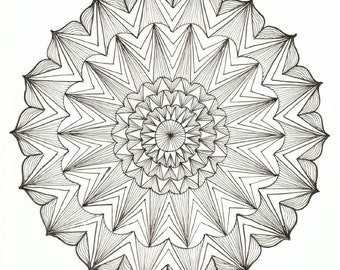 Hand Drawn Mandala Coloring Printables, Geometric Art Coloring, Mindfulness Coloring Pages, Digital File Download