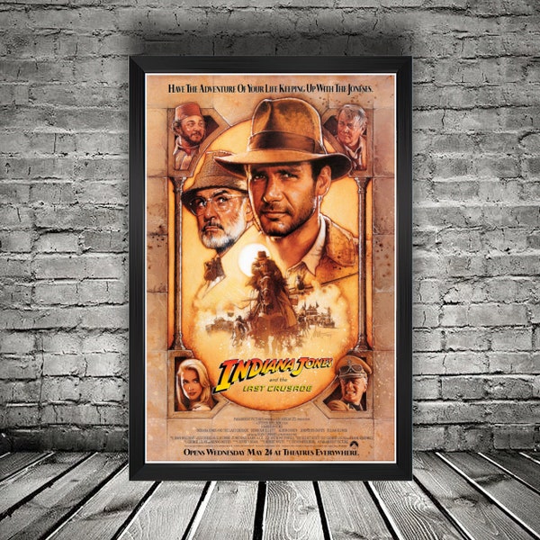 Indiana Jones And The Last Crusade (1989) Movie Posters | Harrison Ford | Home Decor | House Warming Gifts | Game Room Posters | Gift Ideas