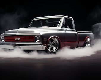 1971 Chevy C10 Truck Art, Vintage Muscle Car Poster (Digital Download)