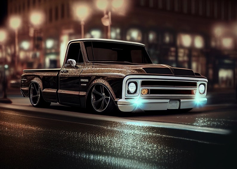 1968 Chevy C10, Classic Muscle Car Wall Art (PNG and SVG Digital ...