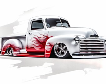 1948 Chevy Truck Art, Man Cave Decor (SVG, PNG)