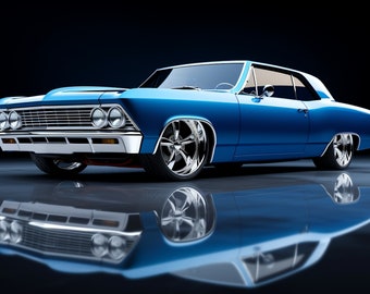 1966 Chevy Chevelle PNG, Classic Muscle Car, Vintage Chevrolet Digital Download