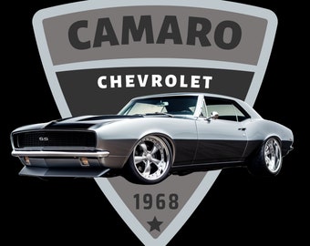 1968 Chevy Camaro SS PNG, Muscle Car Clipart, Vintage Chevrolet Digital Download