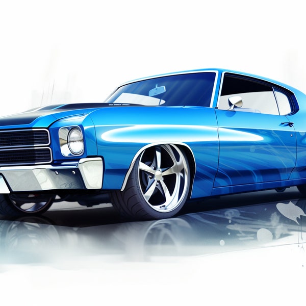 1971 Chevy Chevelle SVG and PNG files, Office Art, Wall Art, Muscle Car, Man Cave Decor, Gift for Him, Car poster, Canvas Art, Digital Art