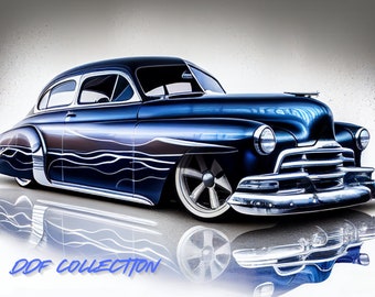 1951 Chevy Sedan SVG PNG, Classic Car Clipart, Vintage Chevrolet Digital Download