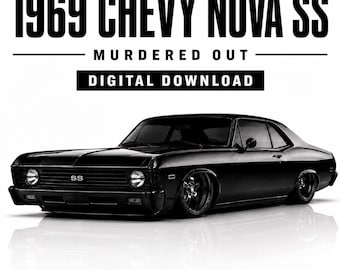 1969 Chevy Nova SS PNG, Black Muscle Car Download