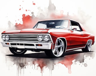 1967 Chevy Chevelle SVG PNG, Classic Muscle Car, Vintage Chevrolet Digital Download