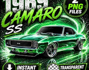 1969 Camaro PNG Clipart, Muscle Car SS Chevy Digital Download Bundle