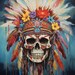 Boho Skull Wall Art, Downloadable Boho Skull Print, Sugar Skull Print ...