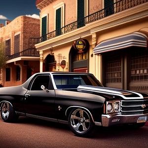 1970 El Camino SVG, Classic Car, Vintage Car, Wall Art, Muscle Car, Man Cave Decor, Downloadable, Retro, Hot Rod, Gift For Him, Car art