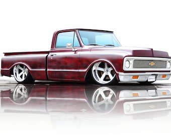 1970 Chevy C10 SVG PNG, Vintage Pickup Truck Clipart, Classic Chevrolet Digital Download