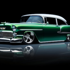 1955 Chevy Bel Air SVG and PNG files, Office Art, Wall Art, Muscle Car, Man Cave Decor, Gift for Him, Car poster, Canvas Art, Digital Art