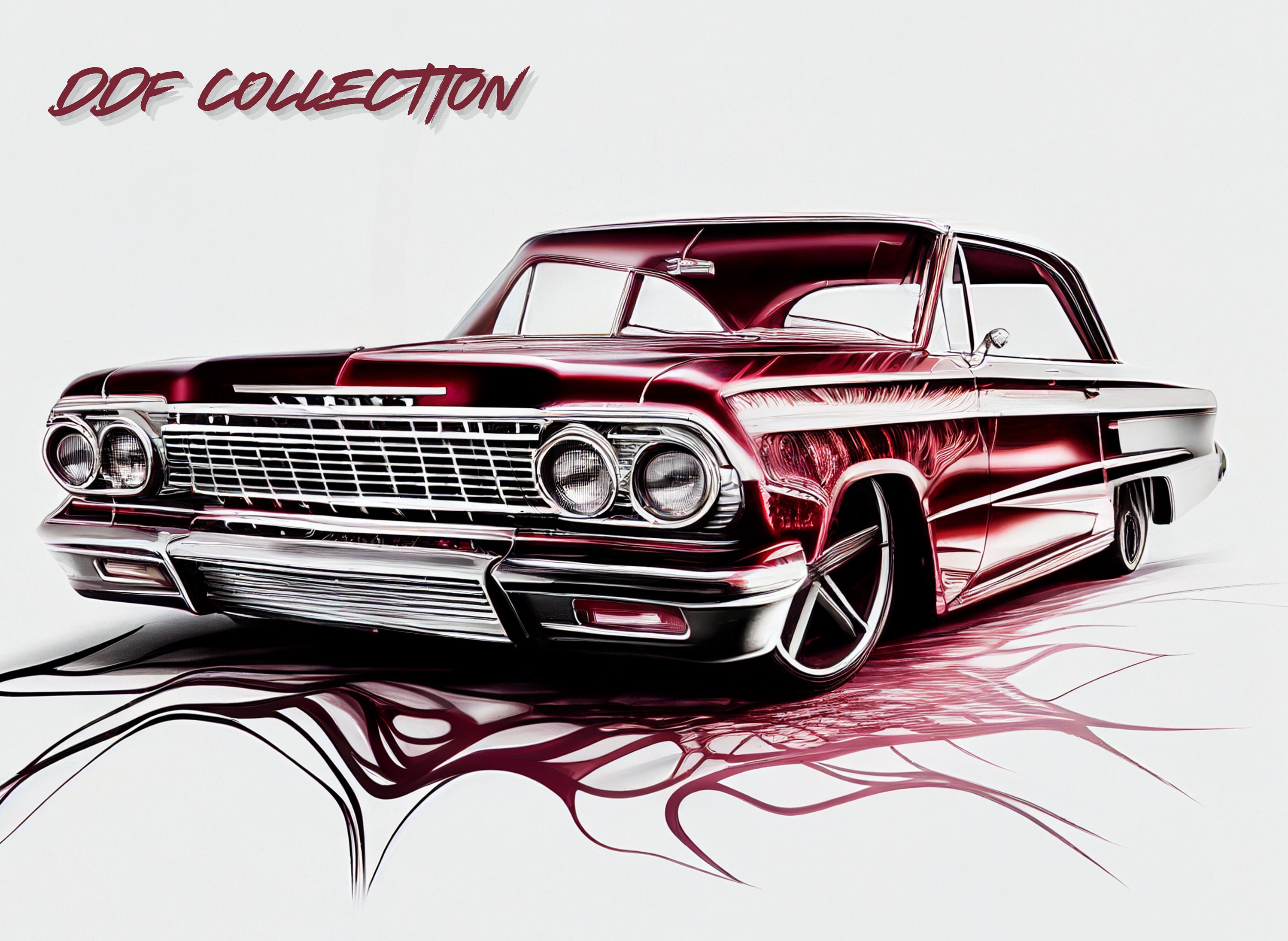 CHEVROLET　Impala63 coupe A3Poster A4 Photo Blueprint Chevrolet Impala SS 2 Door Hardtop Coupe