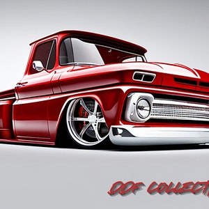 1964 Chevy C10 Fichiers SVG et PNG, voiture classique, voiture vintage, art mural, muscle car, décoration homme des cavernes, cadeau pour lui, affiche de voiture