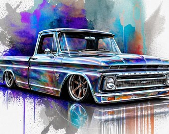 1964 Chevy C10 PNG Bundle, Vintage Pickup Truck Clipart, Classic Chevrolet Digital Download