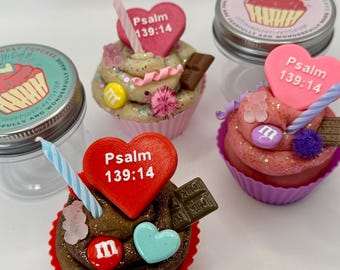 Psalm 139:14 Birthday Cupcake Play Dough Jar, Sensory Toy