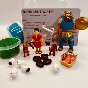 David and Goliath Bible Story Play Dough Sensory Kit bild 2