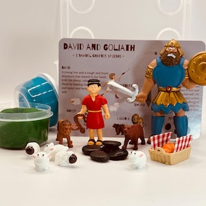 David and Goliath Bible Story Play Dough Sensory Kit bild 1