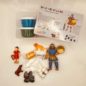 David and Goliath Bible Story Play Dough Sensory Kit bild 3