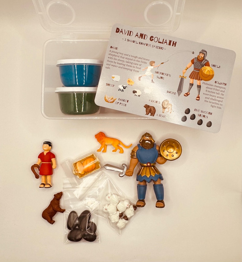 David and Goliath Bible Story Play Dough Sensory Kit bild 3